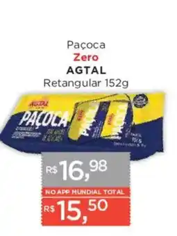 Supermercados Mundial Paçoca zero agtal oferta