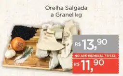 Supermercados Mundial Orelha salgada a granel kg oferta