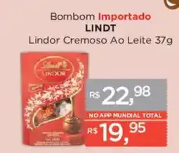 Supermercados Mundial Bombom importado lindt lindor cremoso ao leite oferta