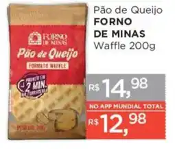 Supermercados Mundial Pão de Queijo Forno de Minas Waffle oferta