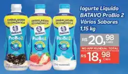 Supermercados Mundial Iogurte Líquido Batavo ProBio 2 Vários Sabores oferta