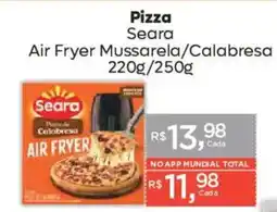Supermercados Mundial Pizza seara air fryer mussarela/calabresa oferta