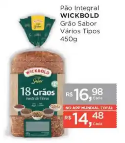 Supermercados Mundial Pão integral wickbold grão sabor vários tipos oferta