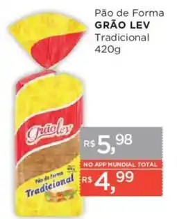 Supermercados Mundial Pão de Forma Grão Lev Tradicional oferta