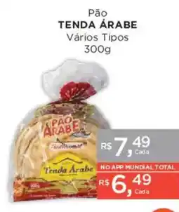 Supermercados Mundial Pão tenda árabe vários tipos oferta