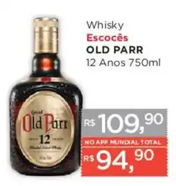 Supermercados Mundial Whisky Escocês Old Parr 12 Anos oferta