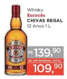 Supermercados Mundial Whisky Escocês Chivas Regal 12 Anos oferta