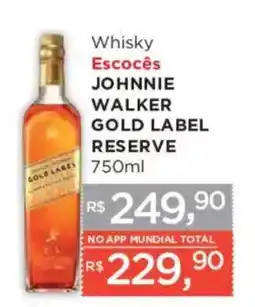 Supermercados Mundial Whisky Escocês Johnnie Walker Gold Label Reserve oferta