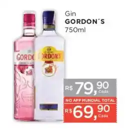 Supermercados Mundial Gin gordon's oferta