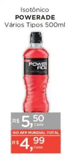 Supermercados Mundial Isotônico powerade vários tipos oferta