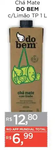 Supermercados Mundial Chá mate do bem c/Limão TP 1 L oferta