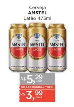 Supermercados Mundial Cerveja amstel oferta