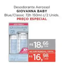 Supermercados Mundial Desodorante Aerossol Giovanna Baby Blue/Classic oferta