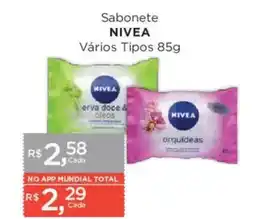 Supermercados Mundial Sabonete nivea vários tipos oferta