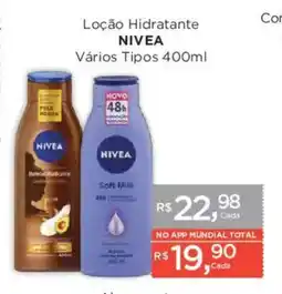 Supermercados Mundial Loção Hidratante NIVEA Vários Tipos oferta