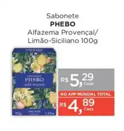 Supermercados Mundial Sabonete phebo alfazema provençal/ limão-siciliano oferta