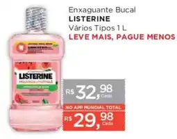 Supermercados Mundial Enxaguante bucal listerine vários tipos oferta