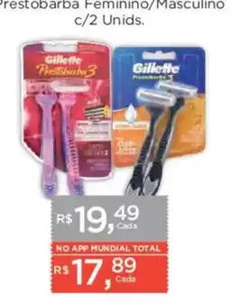 Supermercados Mundial Prestobarba Feminino/Masculino oferta