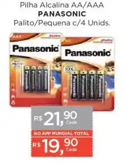Supermercados Mundial Pilha Alcalina AA/AAA Panasonic Palito/Pequena oferta