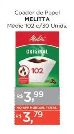 Supermercados Mundial Coador de Papel Melitta oferta