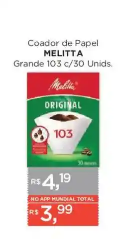 Supermercados Mundial Coador de Papel Melitta Grande oferta