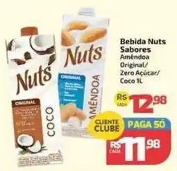 Supermercado Jacomar Bebida Nuts Sabores Amêndoa Original/Zero Açúcar/Coco 1L oferta