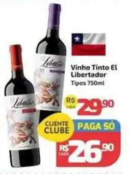 Supermercado Jacomar Vinho Tinto El Libertador oferta