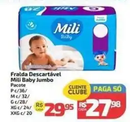Supermercado Jacomar Fralda descartável mili baby jumbo oferta