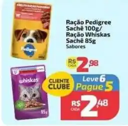 Supermercado Jacomar Ração Pedigree Sachê 100g Ração Whiskas Sachê 85g Sabores oferta