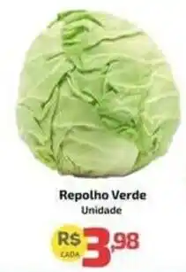 Supermercado Jacomar Repolho Verde oferta