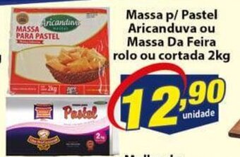 Massa p/ Pastel Aricanduva ou Massa Da Feira rolo ou cortada 2kg