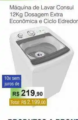 Máquina De Lavar Consul 12kg Dosagem Extra Econômica E Ciclo Edredor