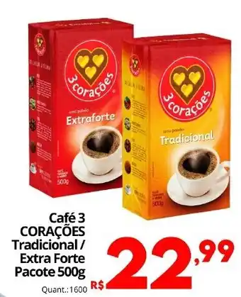 Althoff Supermercados Café 3 corações tradicional / extra forte oferta