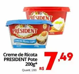 Althoff Supermercados Creme de Ricota President Pote oferta