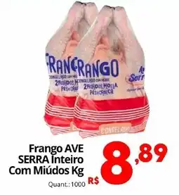 Althoff Supermercados Frango ave serra inteiro com miúdos kg oferta