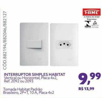 Telhanorte Interruptor Simples Habitat oferta