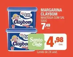 Santo Supermercados Margarina claybom oferta