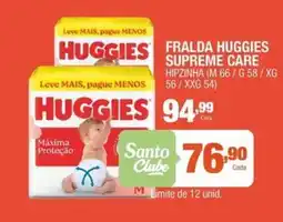 Santo Supermercados Fralda huggies supreme care oferta