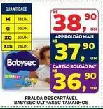 Roldão Babysec - fralda descartável ultrasec tamanhos oferta