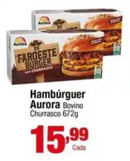 Santo Supermercados Hambúrguer Aurora Bovino Churrasco oferta