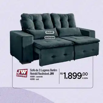 Zenir Sofá De 3 Lugares Berlim Retrátil Reclinavel Jw oferta