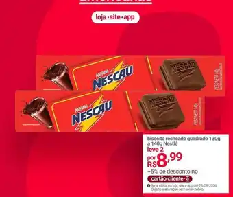 Nescafé - biscoito recheado quadrado