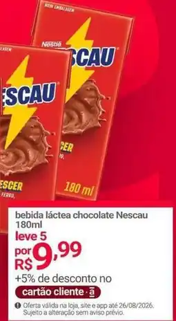 Lojas Americanas Nestlé - bebida láctea chocolate nescau oferta