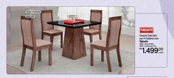 Zenir Conjunto Sala Sara Com 4 Cadeiras Livia Tuboarte oferta