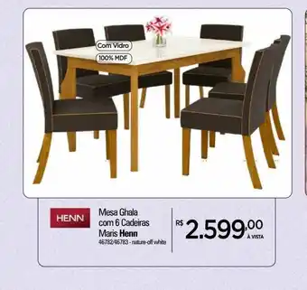 Zenir Mesa Ghala Com 6 Cadeiras Maris Henn oferta