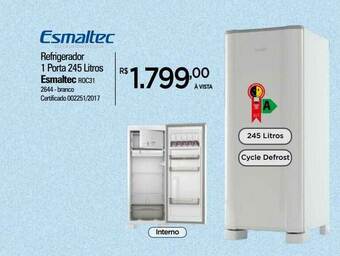 Zenir Refrigerador 1 Porta 245 Litros Esmaltec oferta