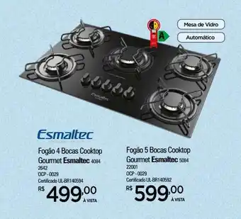 Zenir Fogão 4 Bocas Cooktop Gourmet Esmaltec Fogão 5 Bocas Cooktop Gourmet Esmaltec oferta