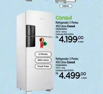 Refrigerador 2 Portas 450 Litros Consul Crm56hbbna 22272 Branco Refrigerador 2 Portas 450 Litros Consul Crm56hkbna 22273 Evox