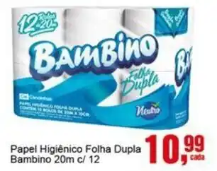 Negreiros Papel Higiênico Folha Dupla Bambino oferta