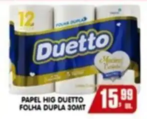 Higa's Supermercado papel hig duetto folha dupla 30mt oferta